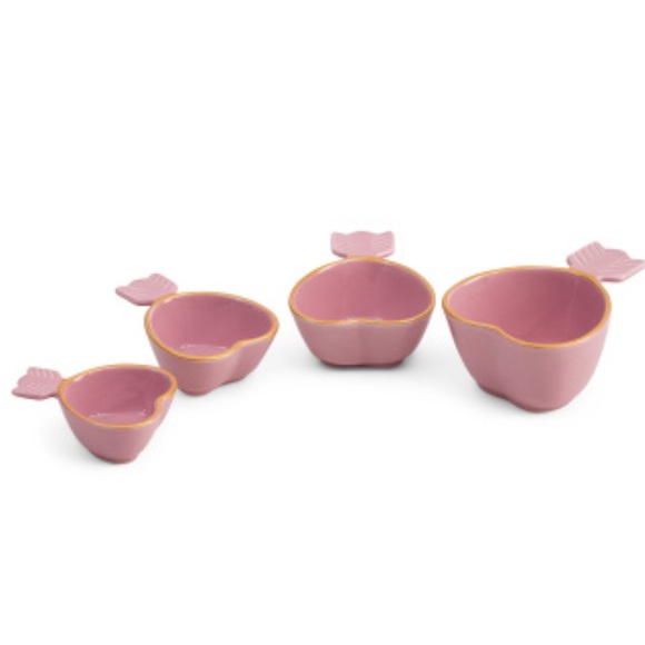 Valentine Heart Arrow Pink Ceramic Measuring Cups Bakehouse NWT - Picture 2 of 4